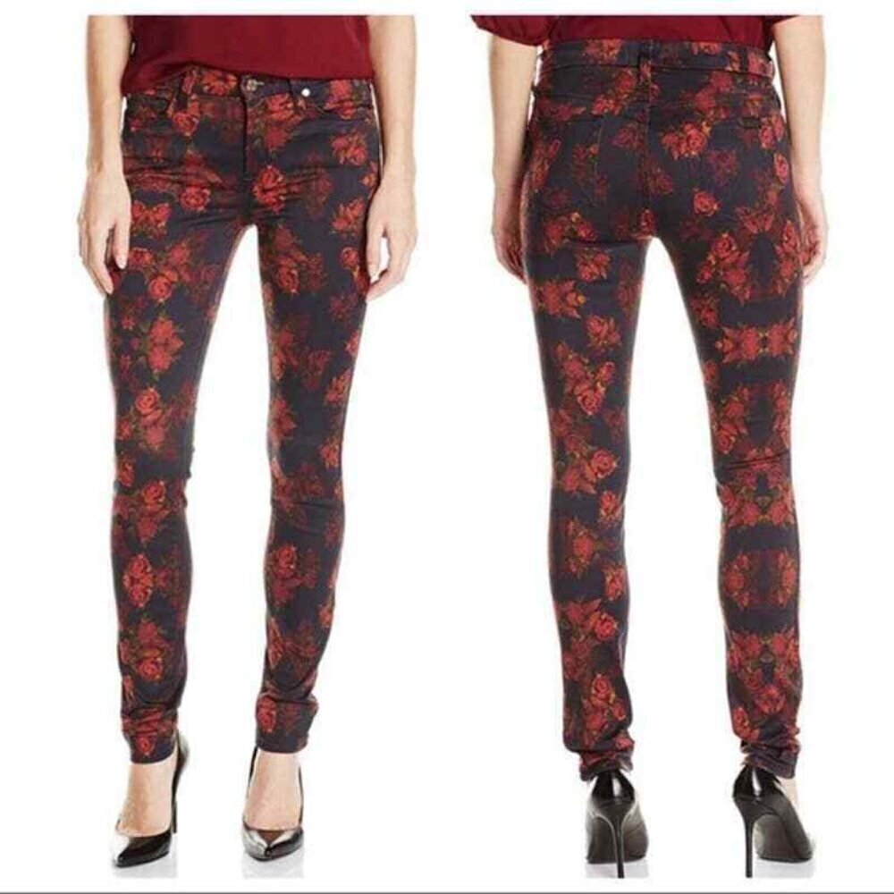 New NWT - 7 For All Mankind Rogue Rose Slim Denim Jeans Mid High Rise Waist -26